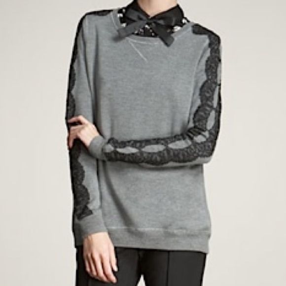 Jason Wu Gray Lace-Trimmed Wool Sweater Large NWT - Picture 1 of 4